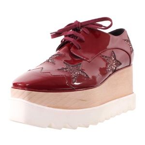 ❤️Stella McCartney Elyse platform oxford shoes red